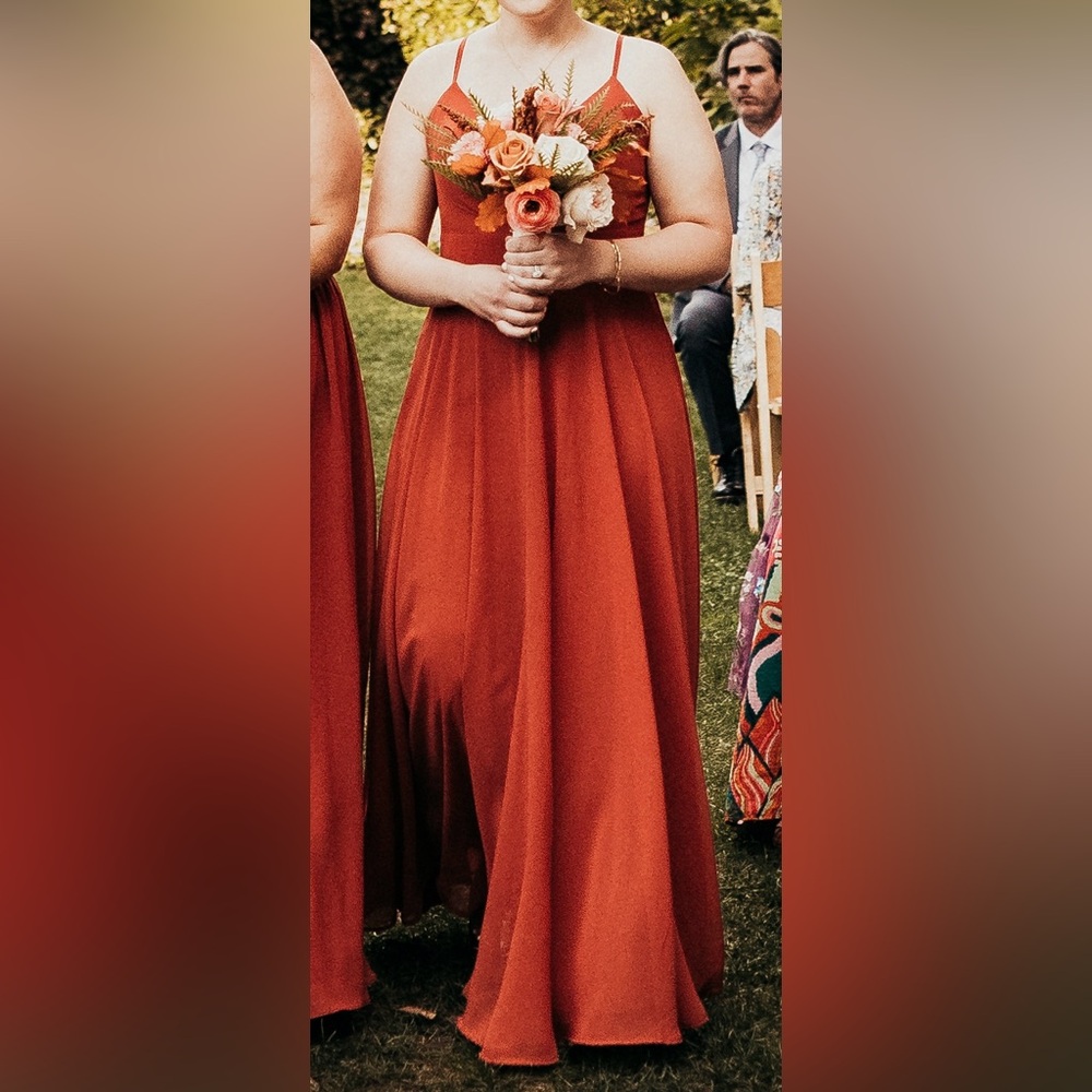 Azazie Avelina Chiffon Gown (Terracotta)